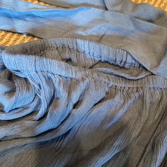 NWOT FREE PEOPLE sliver of light wide leg tie sides pants in blue size S/M - Picture 12 of 12